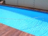 Filled with water pool painted with  Bondi Mid Blue