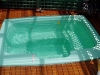 Filled with water