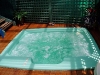 Filled with water