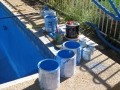 First coat applied with Sapphire Dark Blue