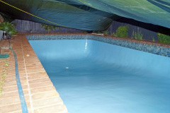 Marblesheen pool in Toowoomba painted with BONDI Mid Blue