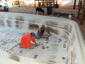 Fibreglass pool preparation